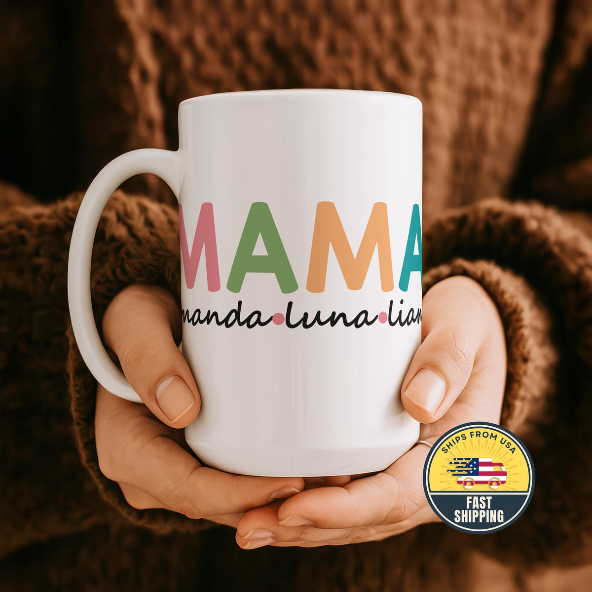 Custom Mama Mug with Kids Name, Mommy Coffee Mug, Personalized Mama Gift