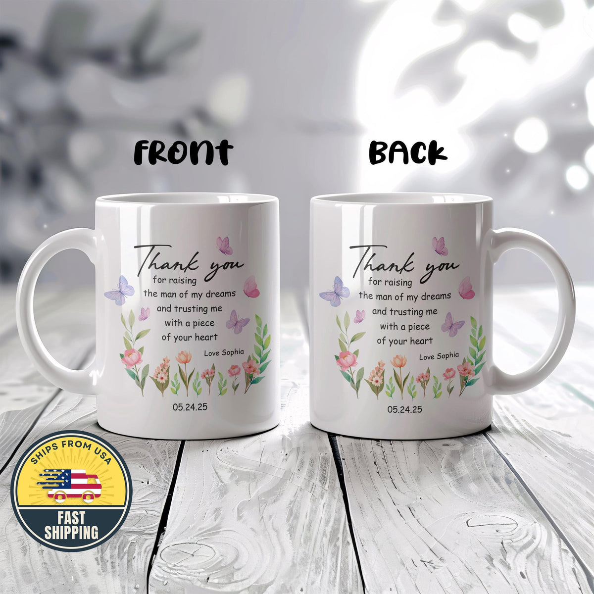 Personalized Ceramic Mug, Thank You Gift for Mother in Law, Wedding Gift from Bride