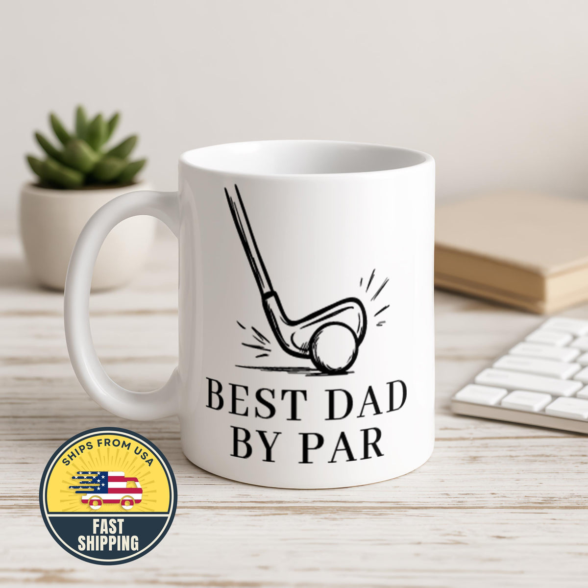 Best Dad By Par Golf Mug, Funny Golf Dad Coffee Cup, Golfer Father Gift, Father's Day Mug