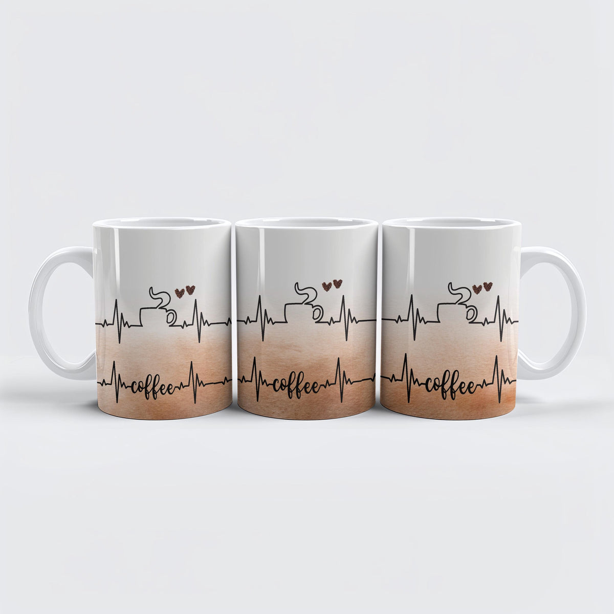 ECG Heart Beat Design Coffee Mug, Doctor Appreciation Gift Ceramic Cup