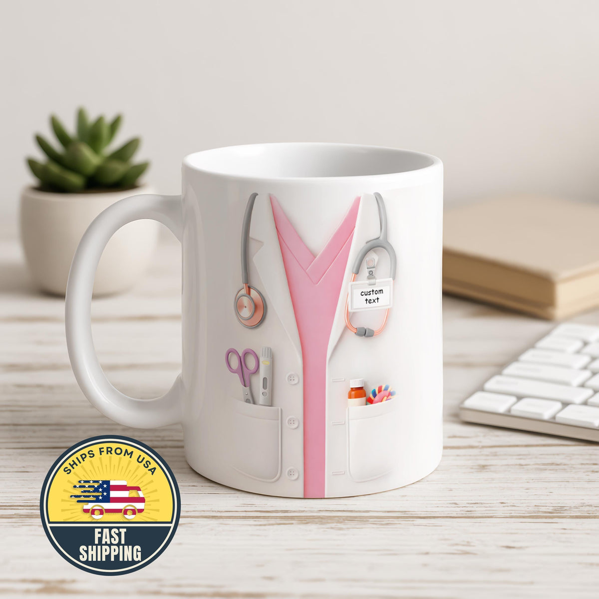 Custom Name Doctor Mug, Personalized Dr Coffee Cup, Custom Gifts for Doctors