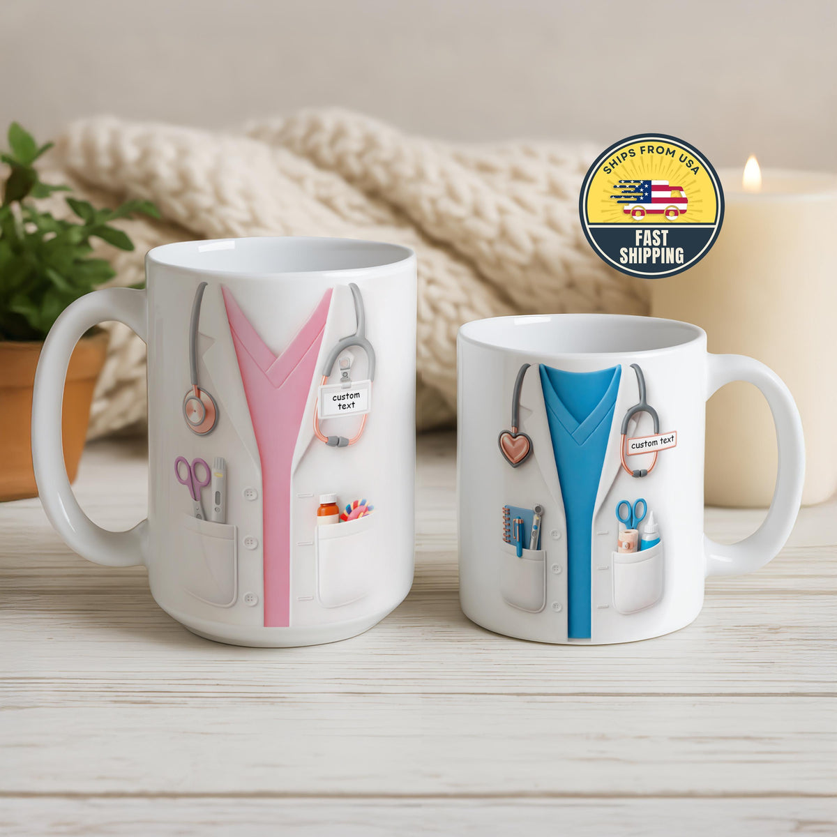 Custom Name Doctor Mug, Personalized Dr Coffee Cup, Custom Gifts for Doctors