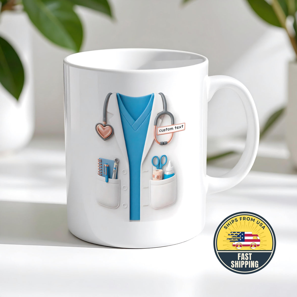 Custom Name Doctor Mug, Personalized Dr Coffee Cup, Custom Gifts for Doctors