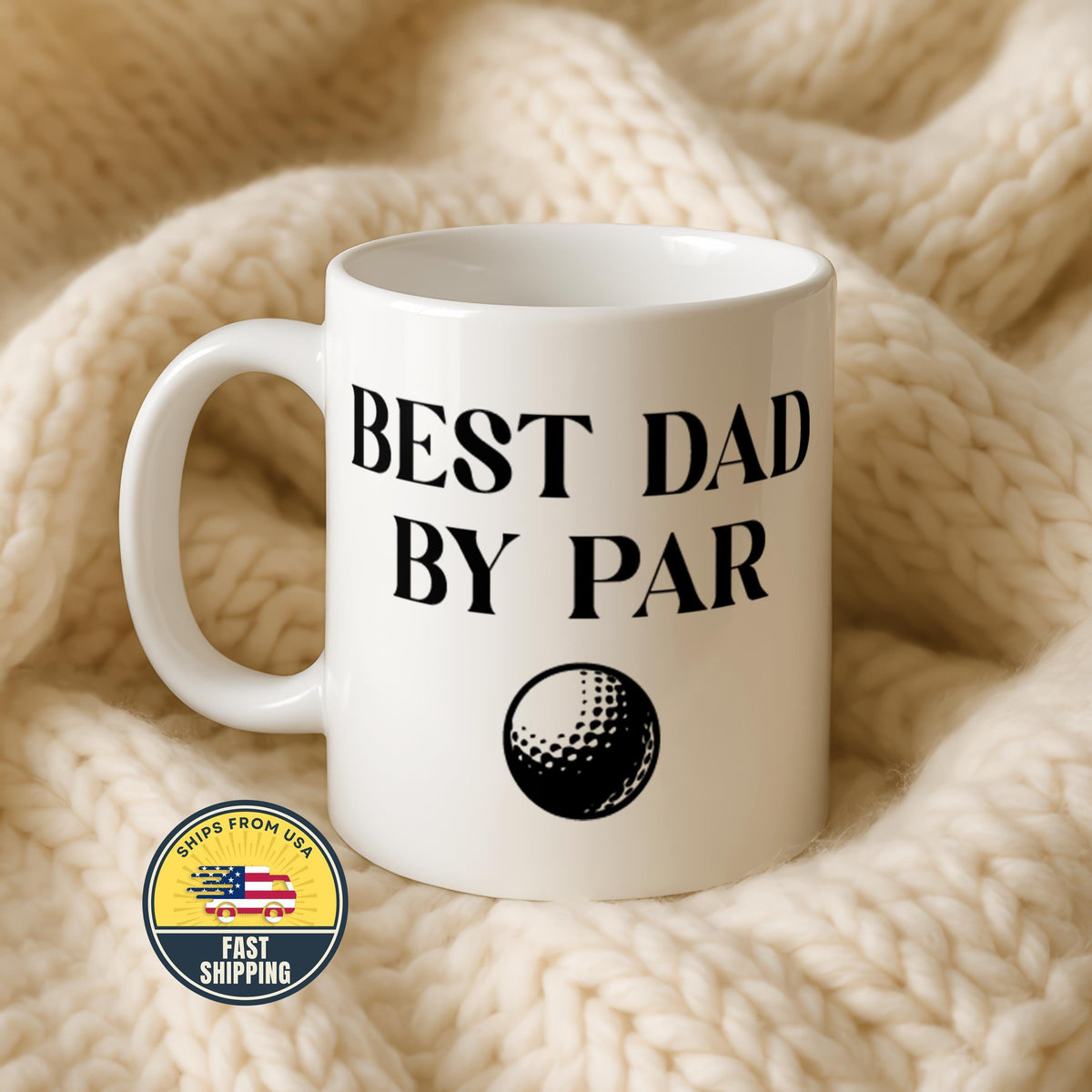 Best Dad By Par Golf Coffee Cup, Father's Day Mug for Dad, Golfing Gift Idea