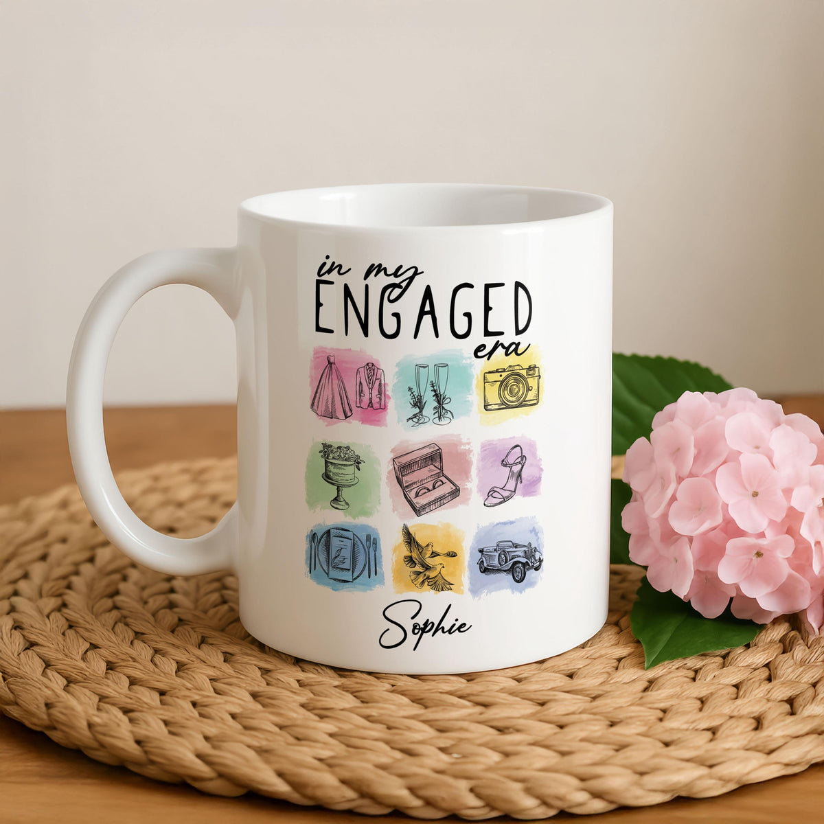 In My Engaged Era Mug, Personalized Bride to Be Gift, Engagement Gifts Newly Engaged Present