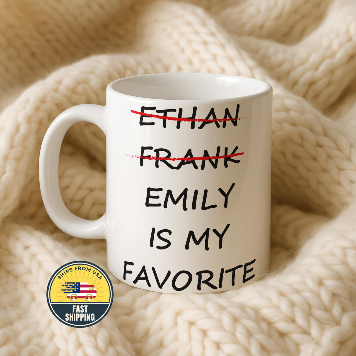 Custom Funny Favorite Child Mug, Favorite Son Mug, Favorite Daughter Mug, Personalized Dad Mug