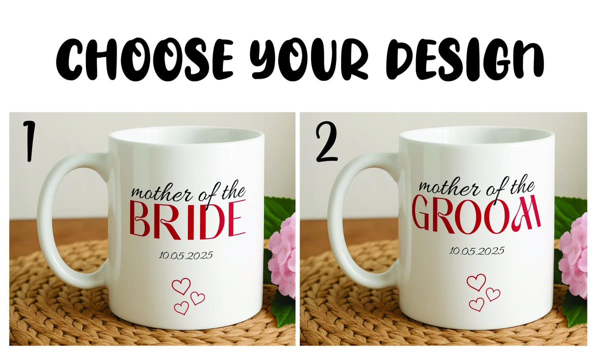 Personalised Mother Of The Bride & Groom Mug, Custom MOB MOG Wedding Gift