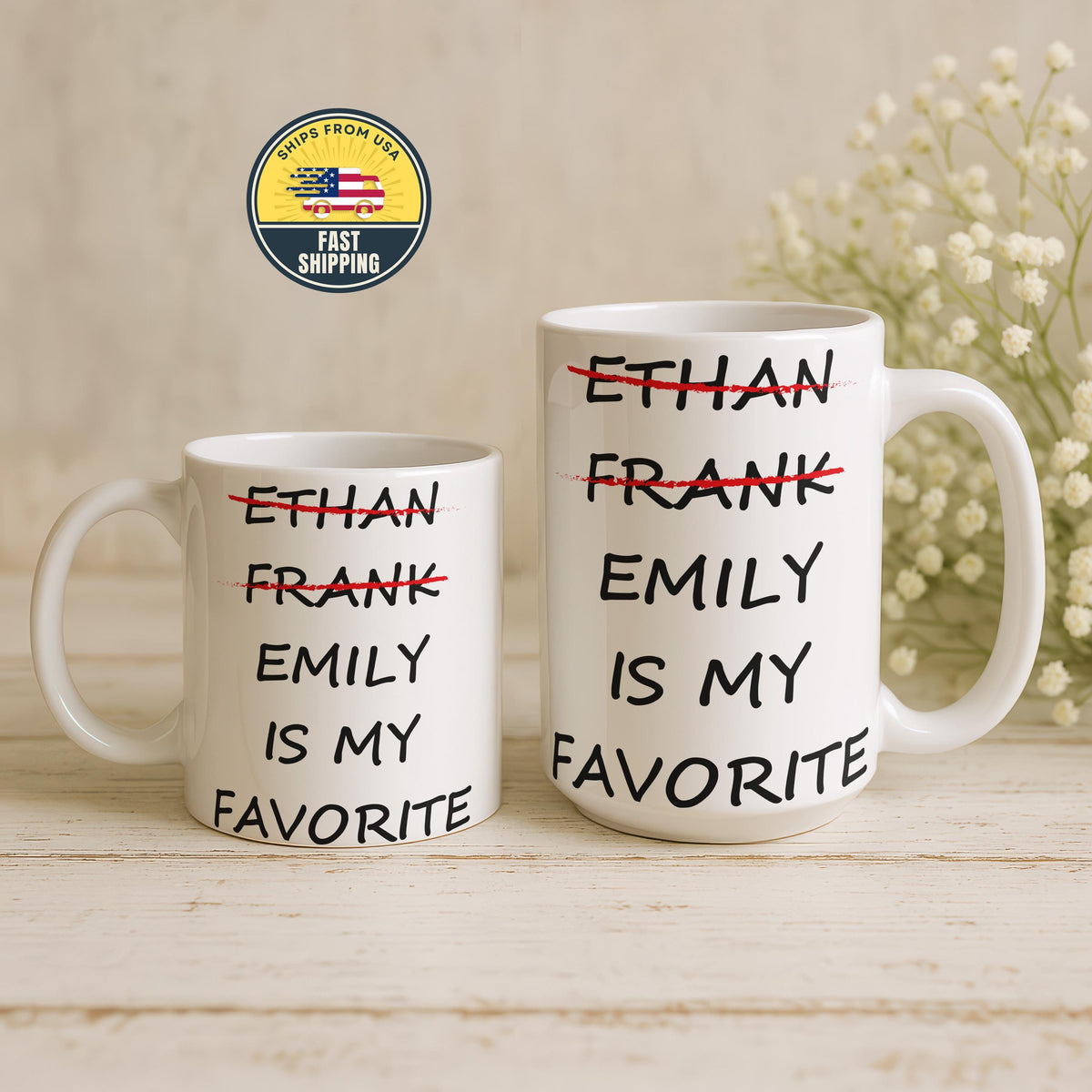 Custom Funny Favorite Child Mug, Favorite Son Mug, Favorite Daughter Mug, Personalized Dad Mug