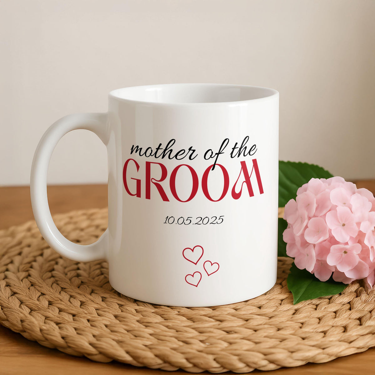 Personalised Mother Of The Bride & Groom Mug, Custom MOB MOG Wedding Gift