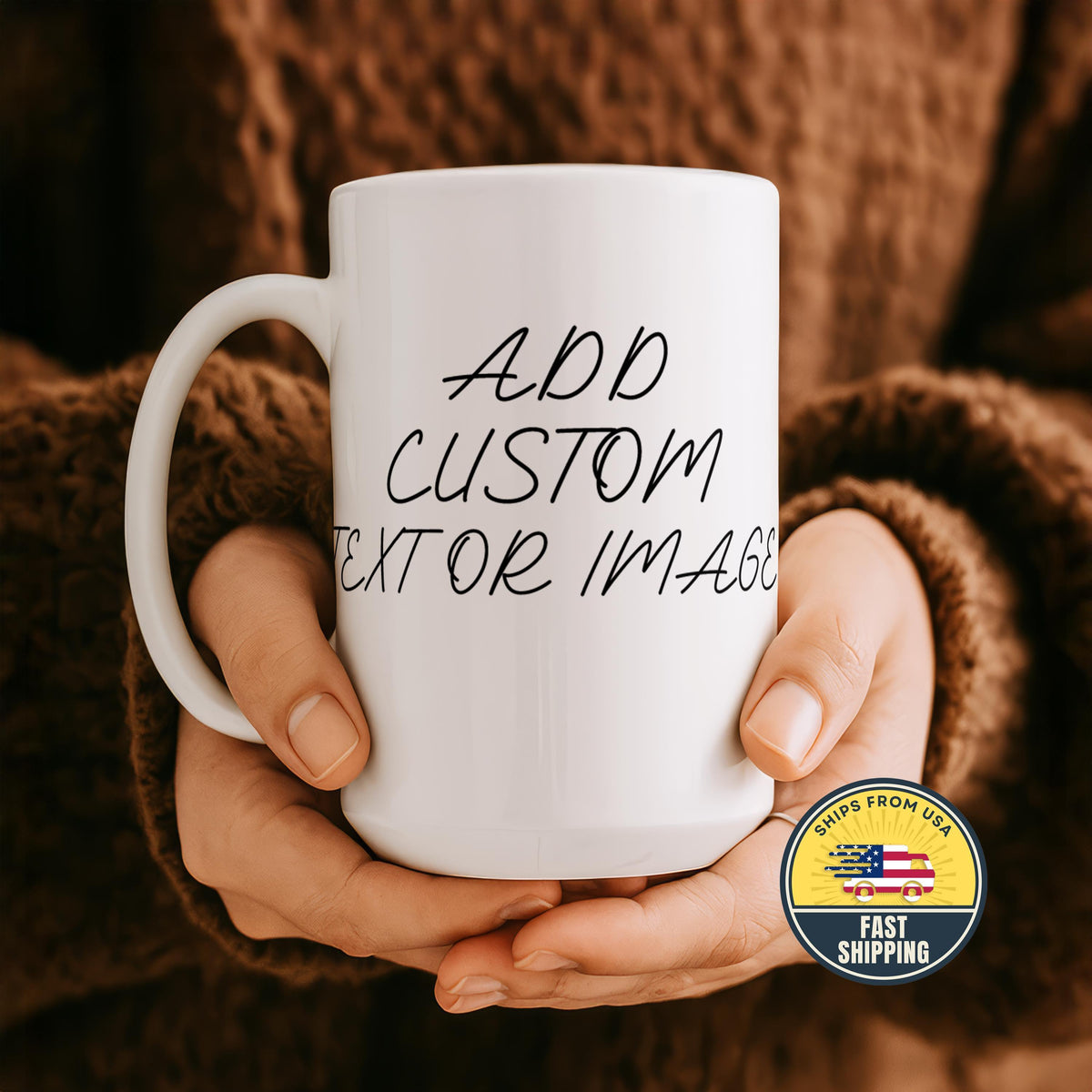 Custom Text Mug, Personalized Coffee Mug, Add Your Own Quote Mug, Custom Name Cup