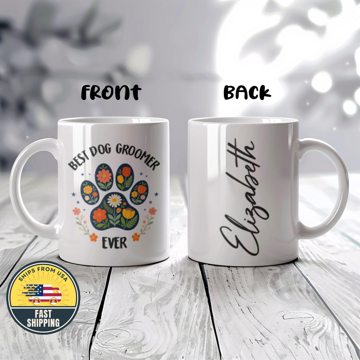 Floral Custom Best Dog Ever Mug, Dog Mom Coffee Cup, Dog Dad Mug, Dog Lover Tea Cup