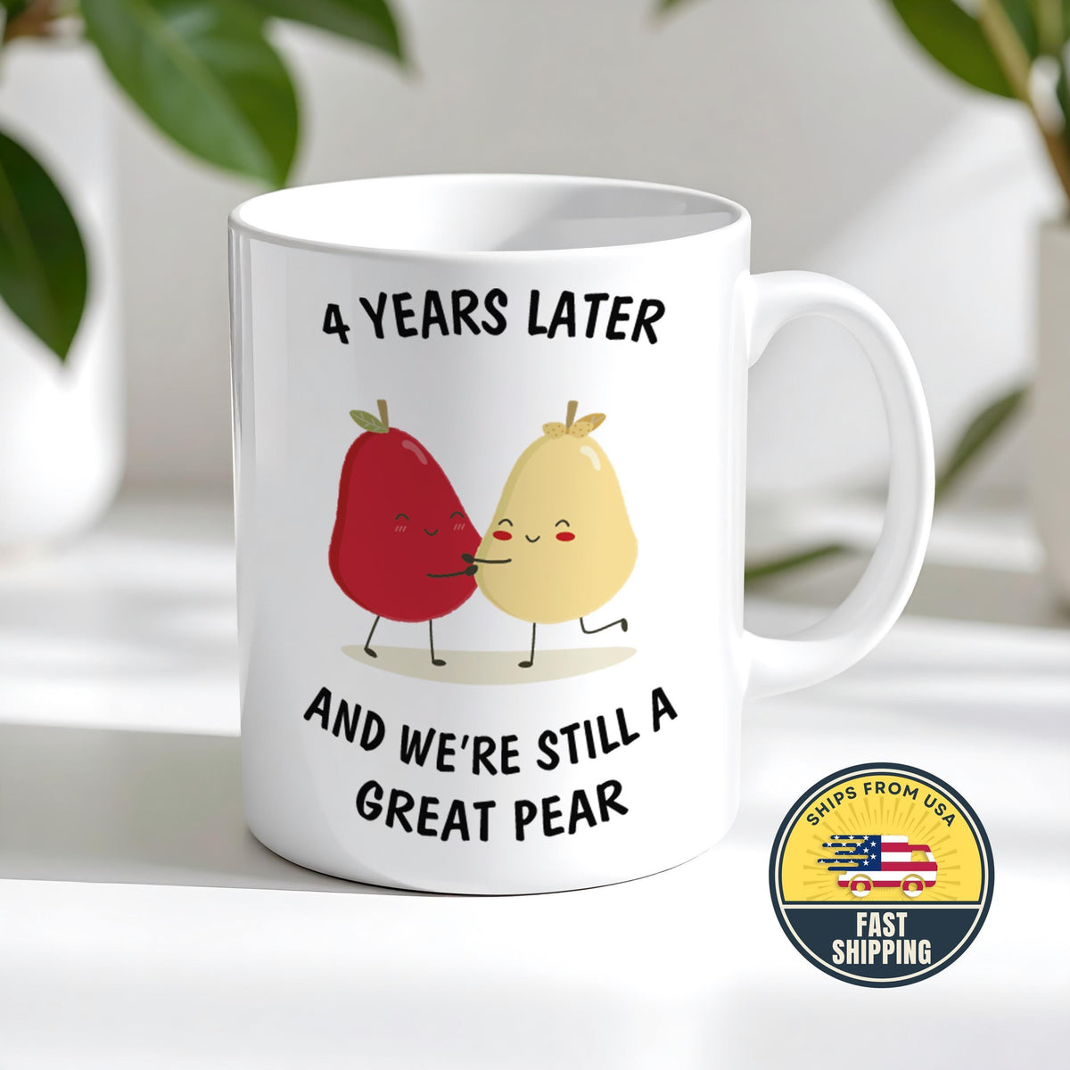 Personalized Anniversary Mug, Great Pear Funny Love Mug, Anniversary Gift For Couple