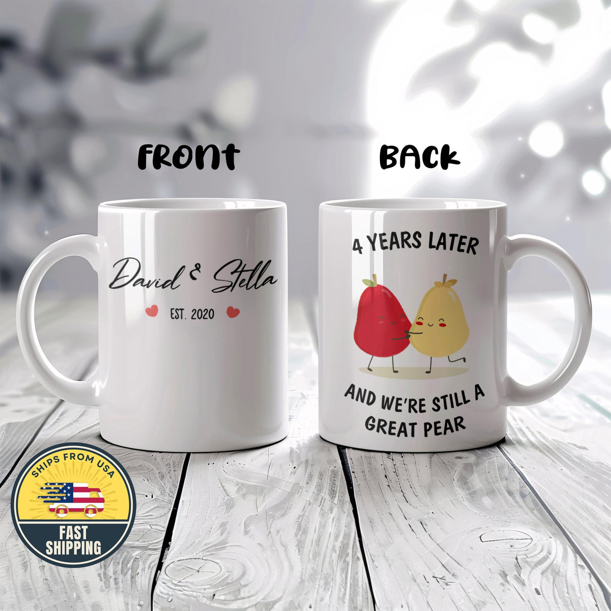 Personalized Anniversary Mug, Great Pear Funny Love Mug, Anniversary Gift For Couple