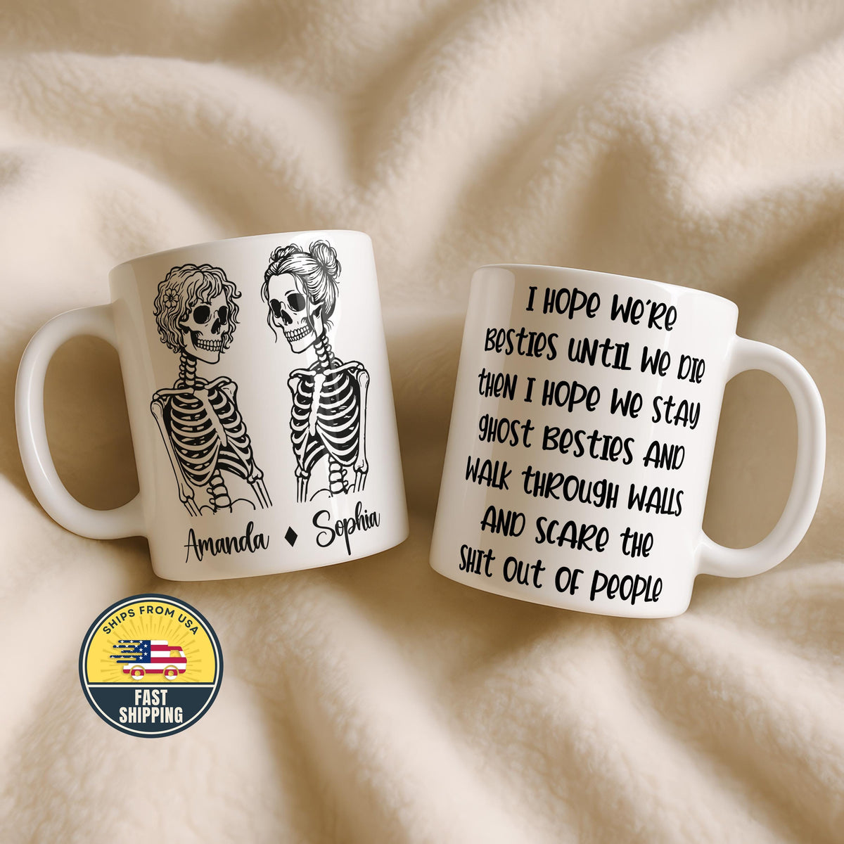 Custom I Hope We're Best Friends Until We Die Bestie Coffee Mug