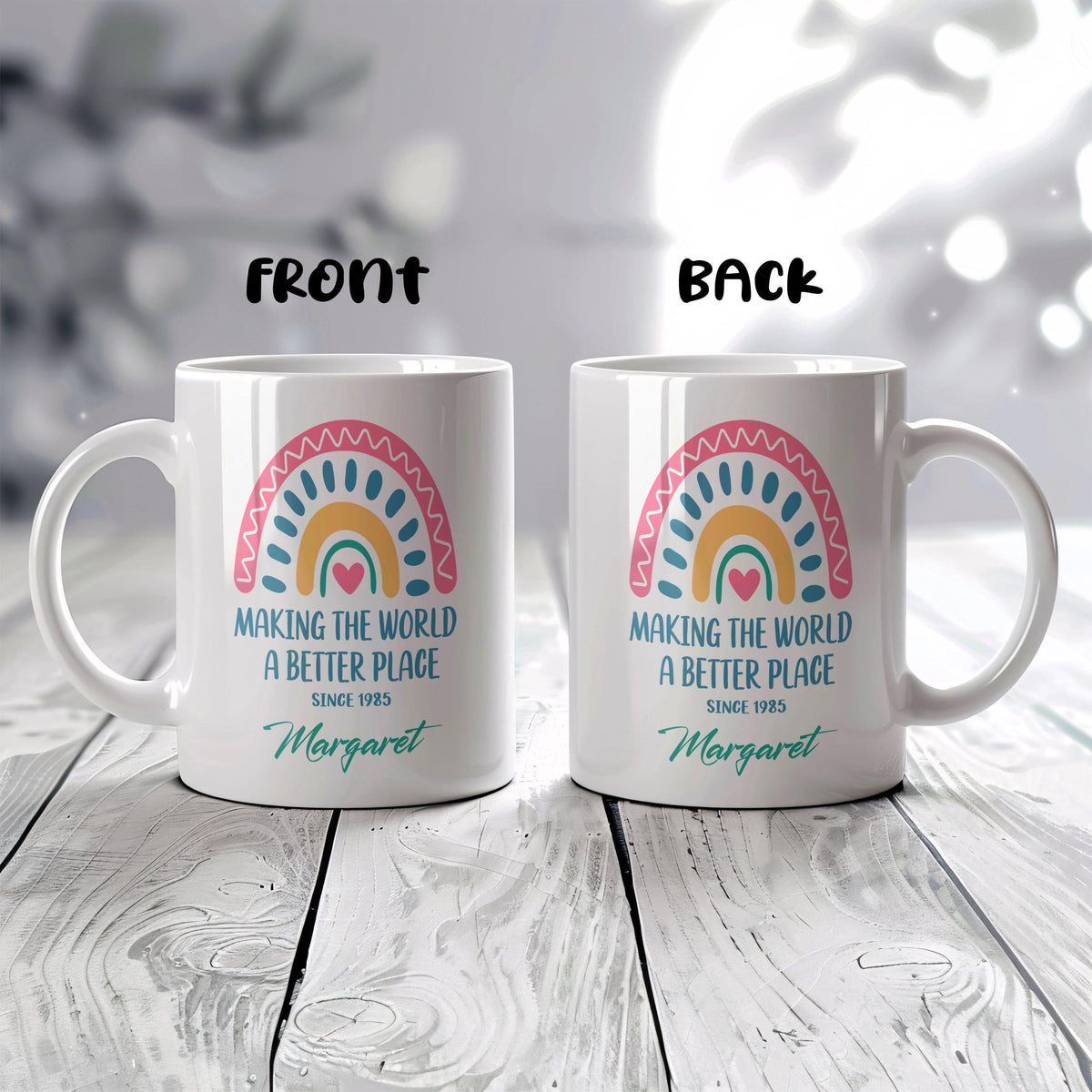 Making the World a Better Place Since Mug, Cute Milestone Birthday Mugs