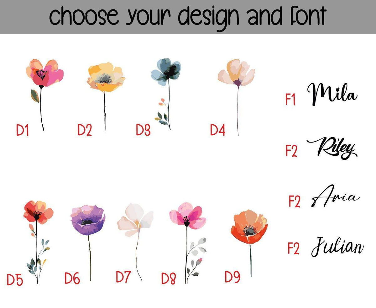 Personalized Grandma's Garden Mug, Personalized Floral Mug With Grandchildren's Names