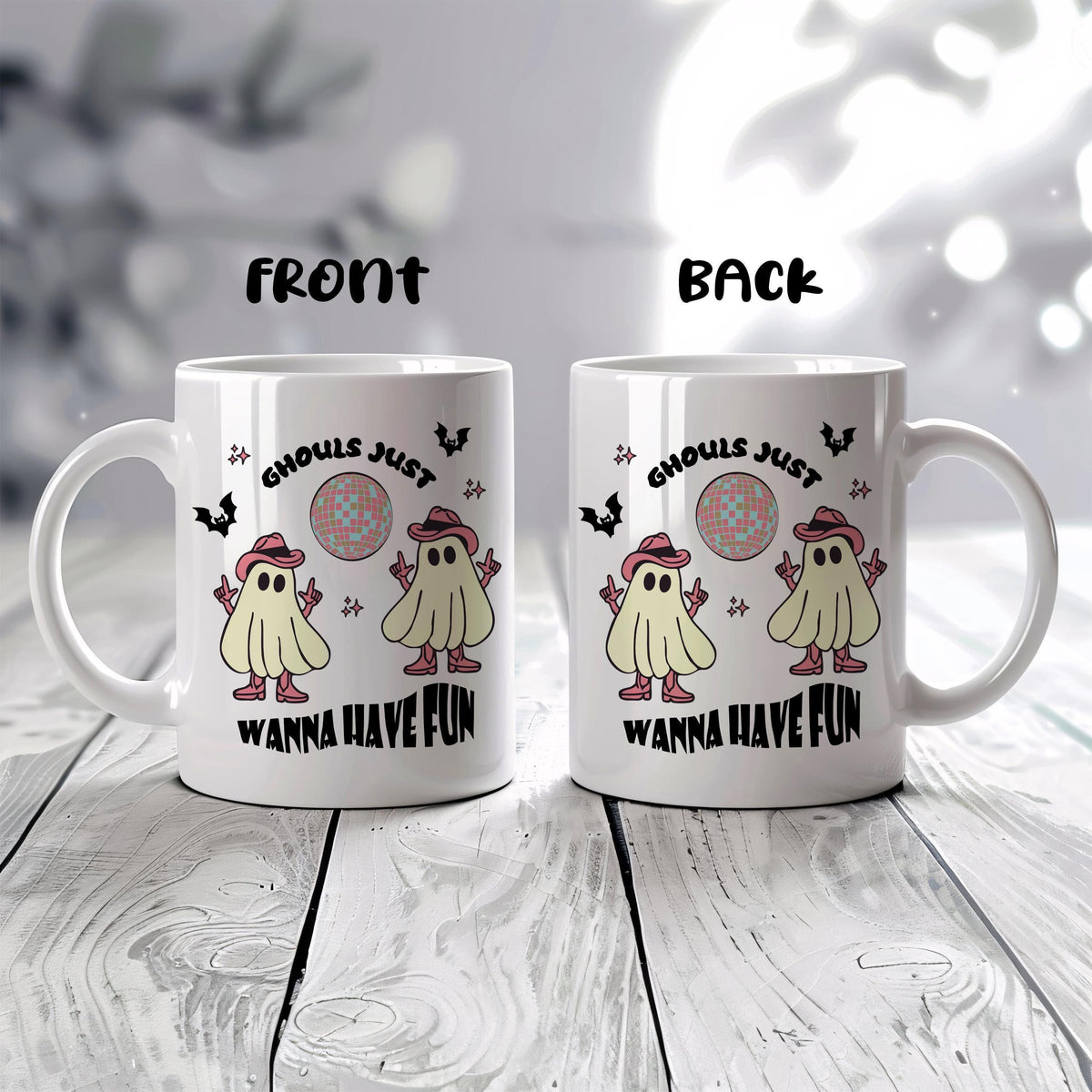 Ghouls Just Wanna Have Fun Coffee Mug, Cute 80s Vibes Halloween Party Gift