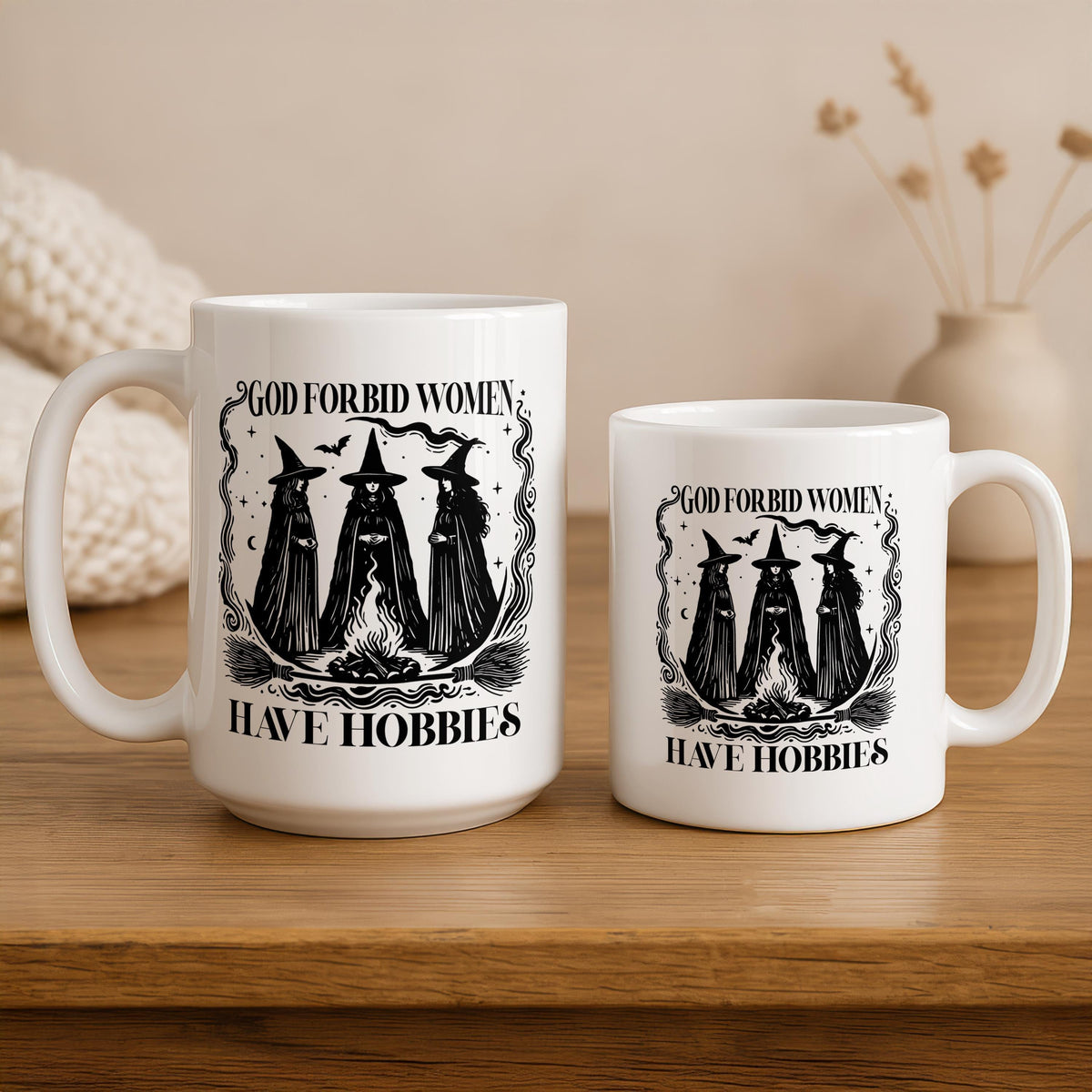 God Forbid Women Have Hobbies Coffee Mug, Witchy Halloween Gift For Women