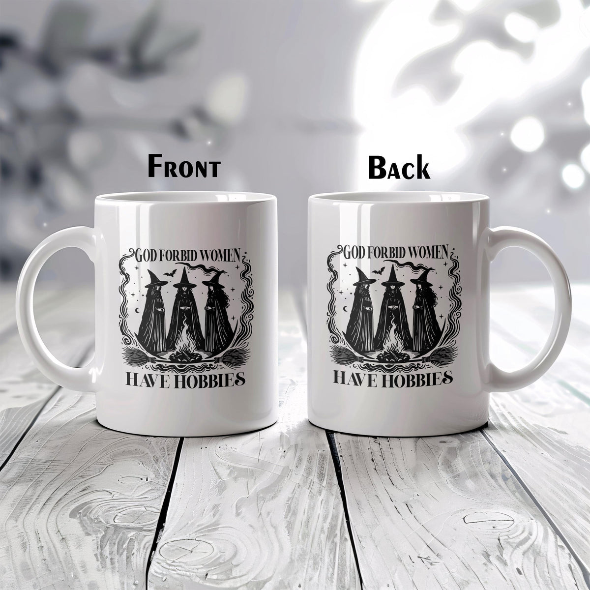 God Forbid Women Have Hobbies Coffee Mug, Witchy Halloween Gift For Women