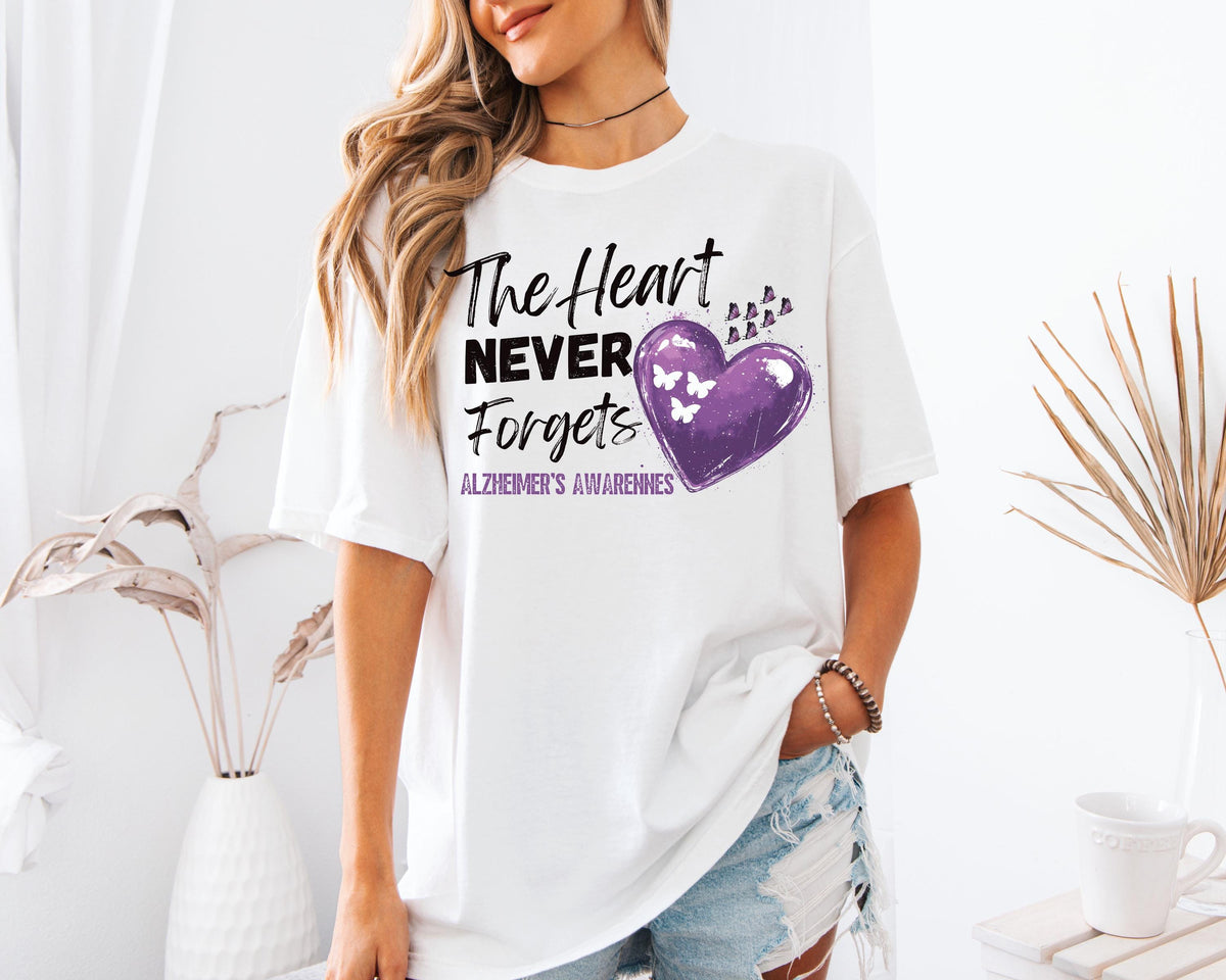 Comfort Colors® Alzheimer Awareness Shirt, Purple Heart Tee, Dementia Support Gift, Alzheimer's Squad T-shirts