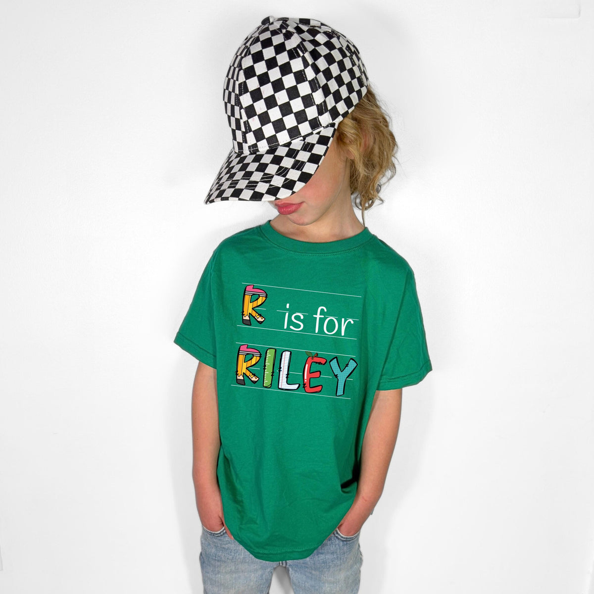 Custom Name School Shirt, Alphabet First Day of School Tee, Back to School Kids Gift