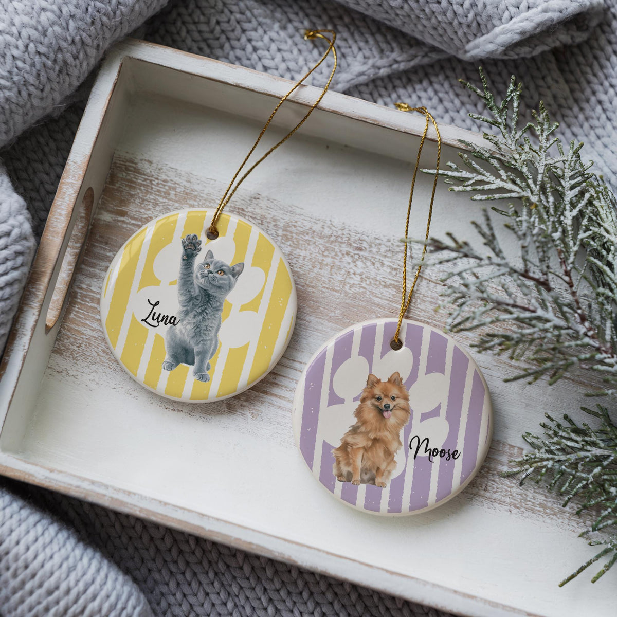 Custom Pet Photo & Name Ornament, Cat Dog Lover Keepsake, Pets Remembrance Gift, Loss Sympathy Present