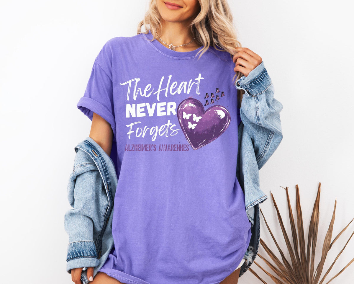 Comfort Colors® Alzheimer Awareness Shirt, Purple Heart Tee, Dementia Support Gift, Alzheimer's Squad T-shirts