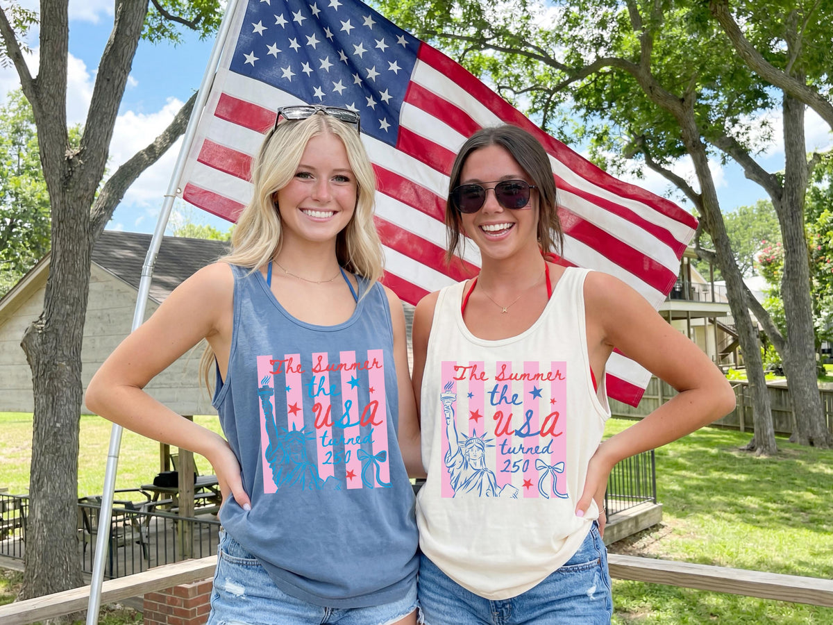 Comfort Colors® USA Tank Top, 4th of July Women Tank Top, Patriotic Summer Gift Top