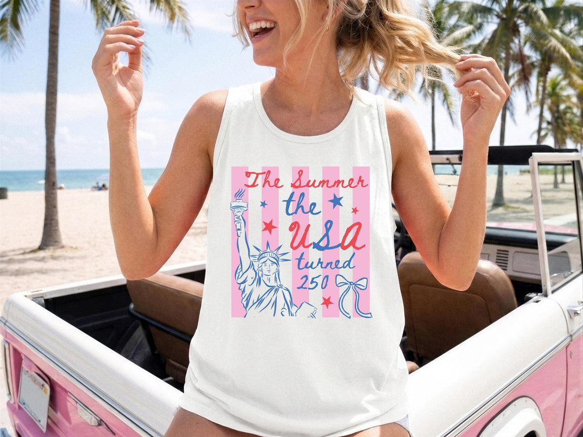 Comfort Colors® USA Tank Top, 4th of July Women Tank Top, Patriotic Summer Gift Top