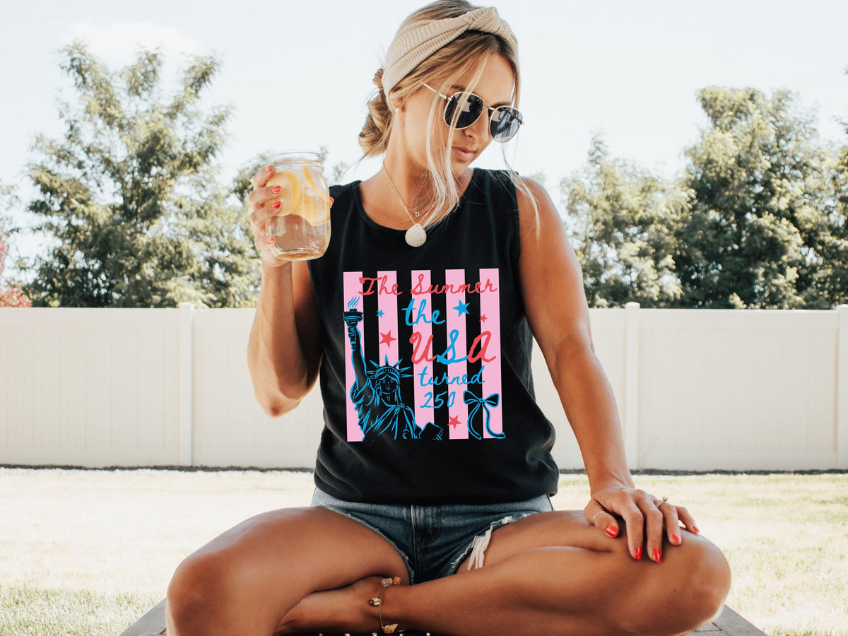 Comfort Colors® USA Tank Top, 4th of July Women Tank Top, Patriotic Summer Gift Top