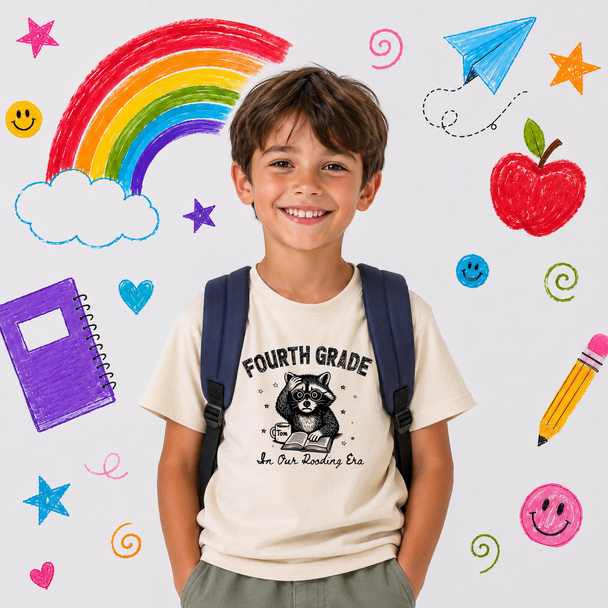 Grade Level School Shirt, Custom Raccoon First Day of School Tee, Funny School Kids Gift