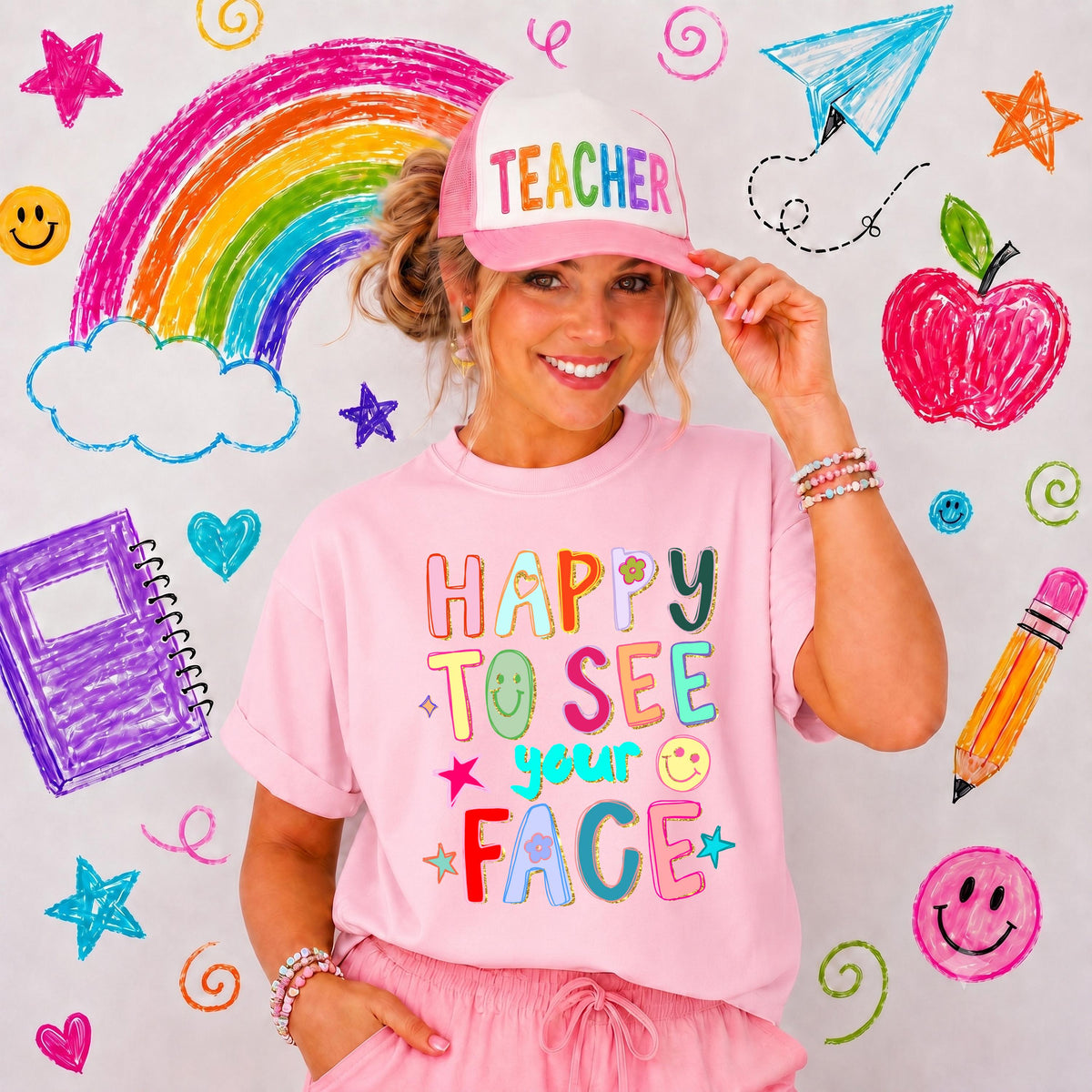 Happy to See Your Face T-Shirt, Back to School Tees, Teacher Appreciation Gift