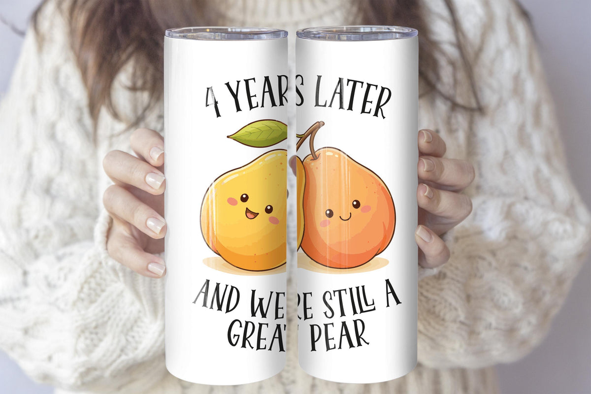 Personalized We're Still A Great Pear Tumbler, Custom Name & Date Couple Coffee Cup
