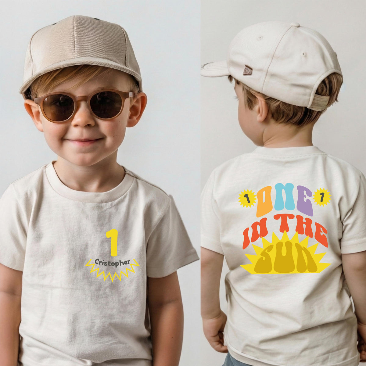 Custom First Birthday T-Shirt, 1st Birthday Sun Tee, Birthday Party Kids Gift
