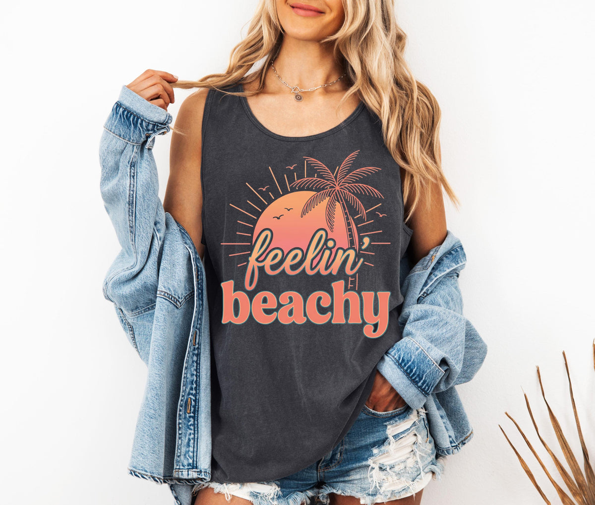 Comfort Colors® Feelin' Beachy Tank Top, Summer Trip Shirt, Beach Life Tank Top, Sea Girls Shirts