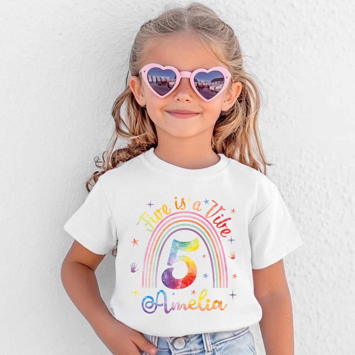 Boho Five is a Vibe Shirt, Five Year Old Birthday Girl Tee, 5th Birthday Party Gift