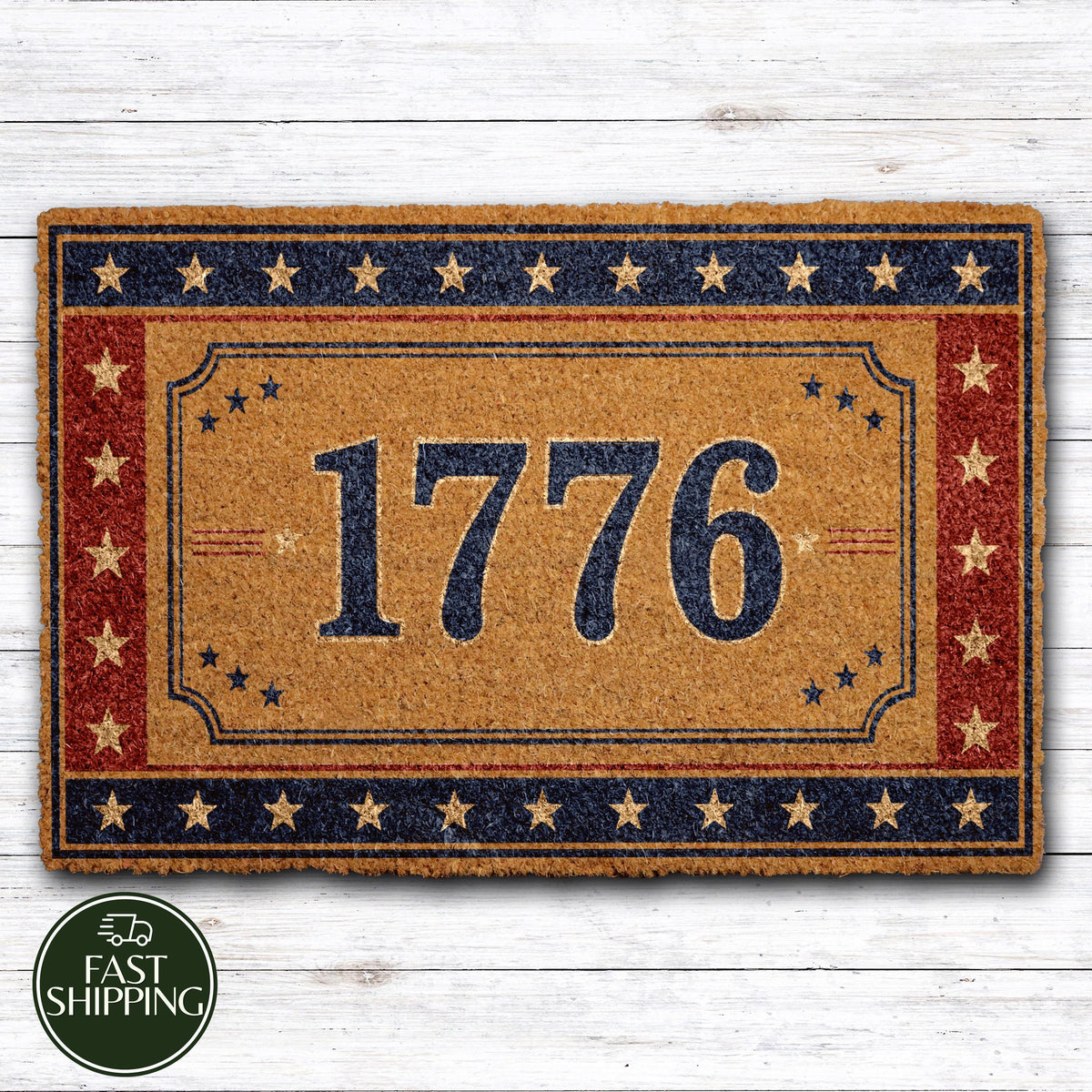 Independence Day Anniversary 1776 Doormat, Stars and Stripes American Revolution Doormat