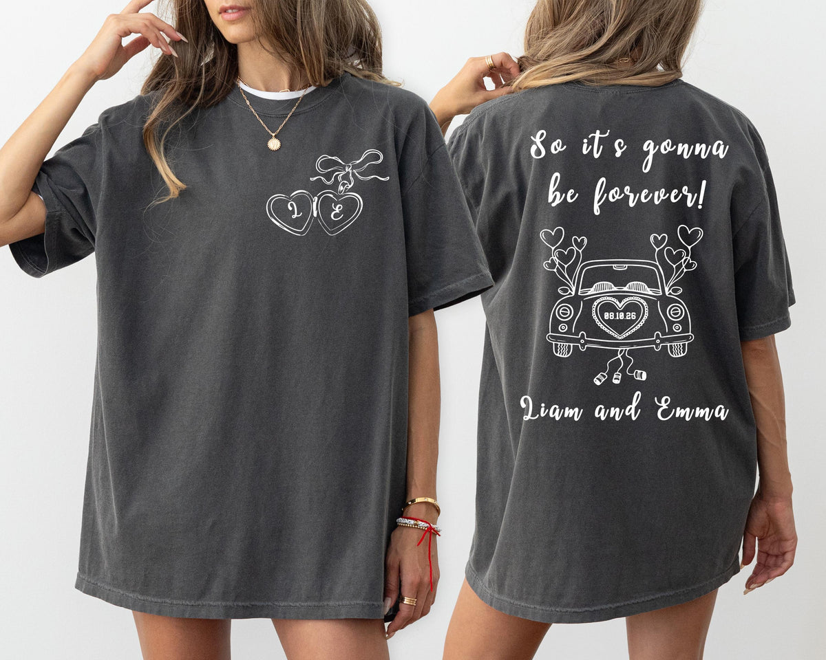 Comfort Colors® Personalized Wedding T-Shirt, Coquette Bow Bachelorette Party Tee, Bride Squad Gift