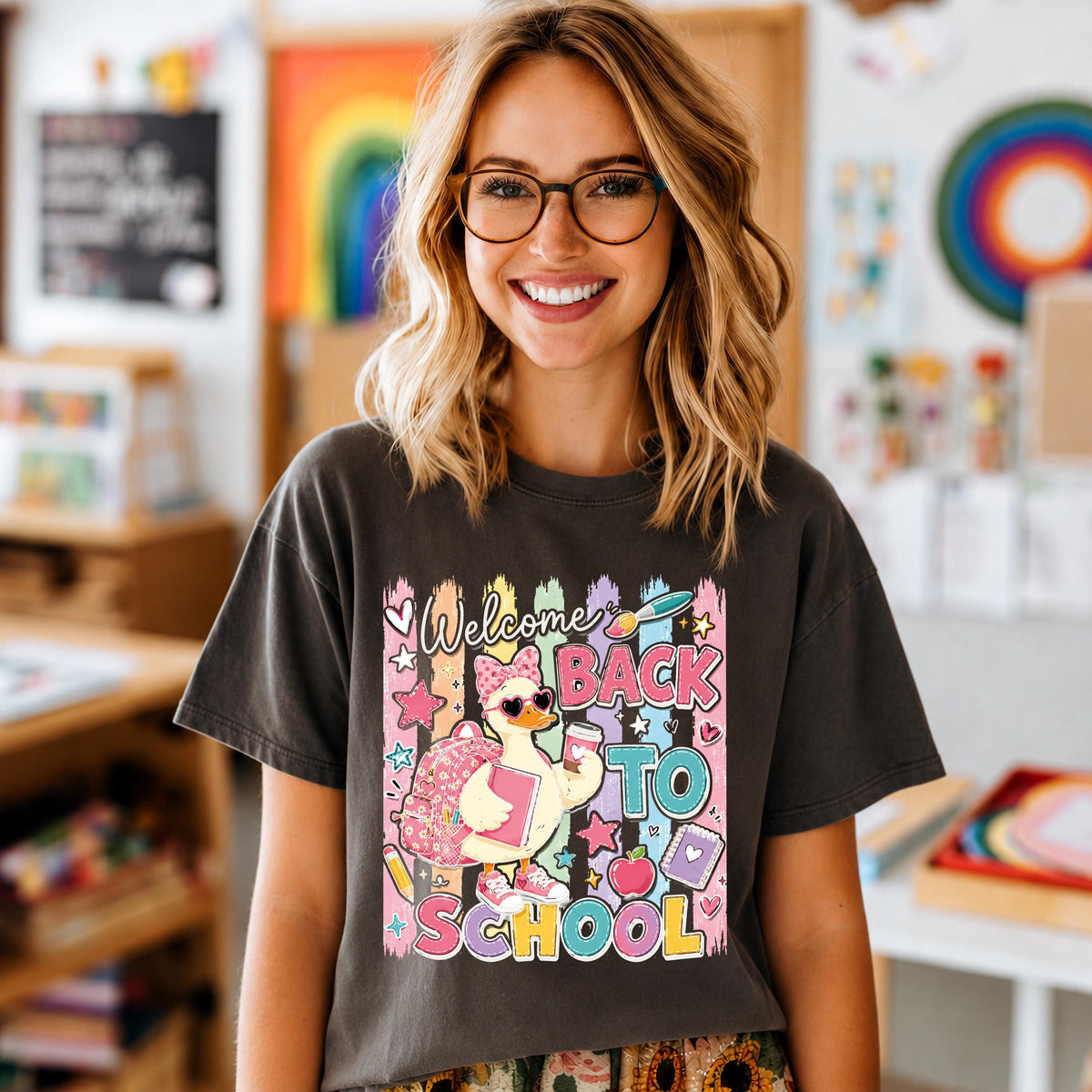 Comfort Colors® Coquette Bow Back to School T-Shirt, Funny Teacher Tee