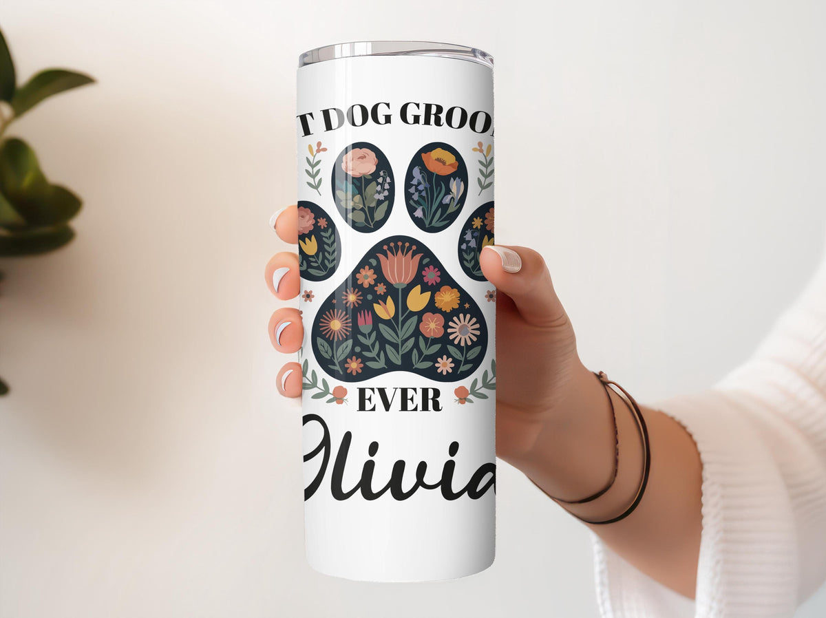 Custom Name Best Dog Groomer Ever Tumbler With Straw