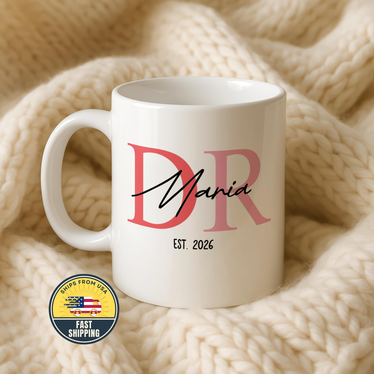 Custom Name Dr. Coffee Mug, PhD Graduation Gift, Medical School Grad Cup, Future Doctor Present