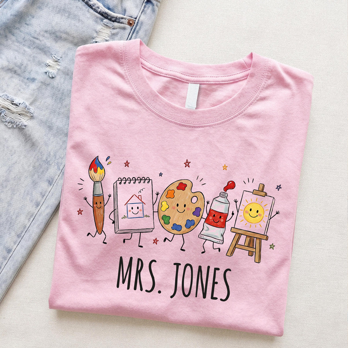 Custom Art Teacher T-Shirt, Back to School Tee, Art Teacher Appreciation Gift