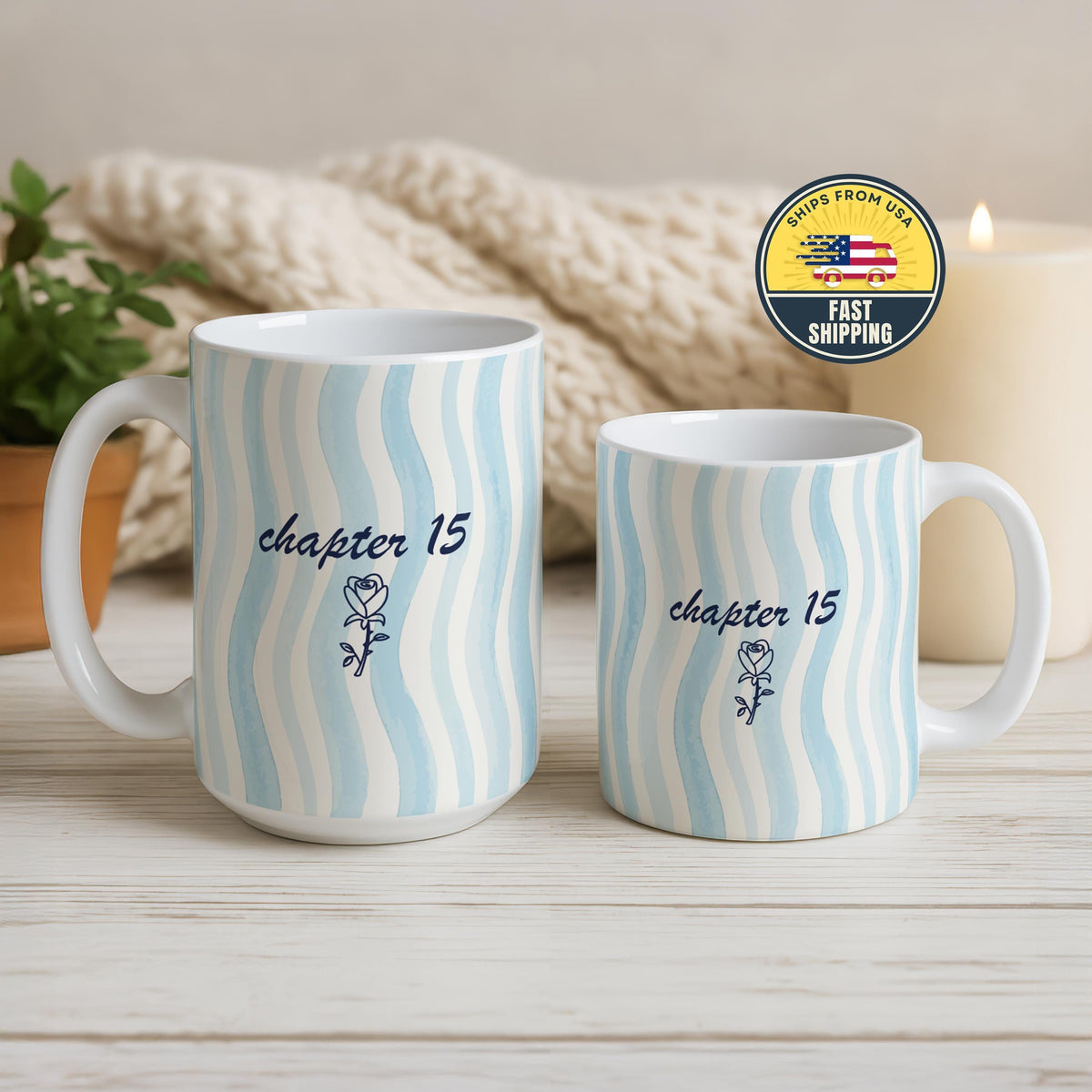 Custom Birth Flower Mug, Book Lover Birthday Gift, Floral Month Chapter 15 Bookish Cup