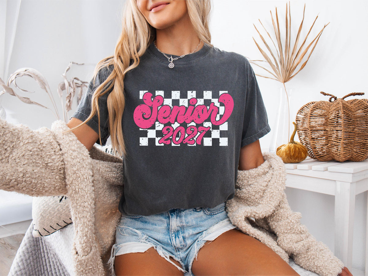 Comfort Colors® Senior 2027 Shirt, Retro Class of 2027 Tees, High School Senior Gift, Back To School T-shirts