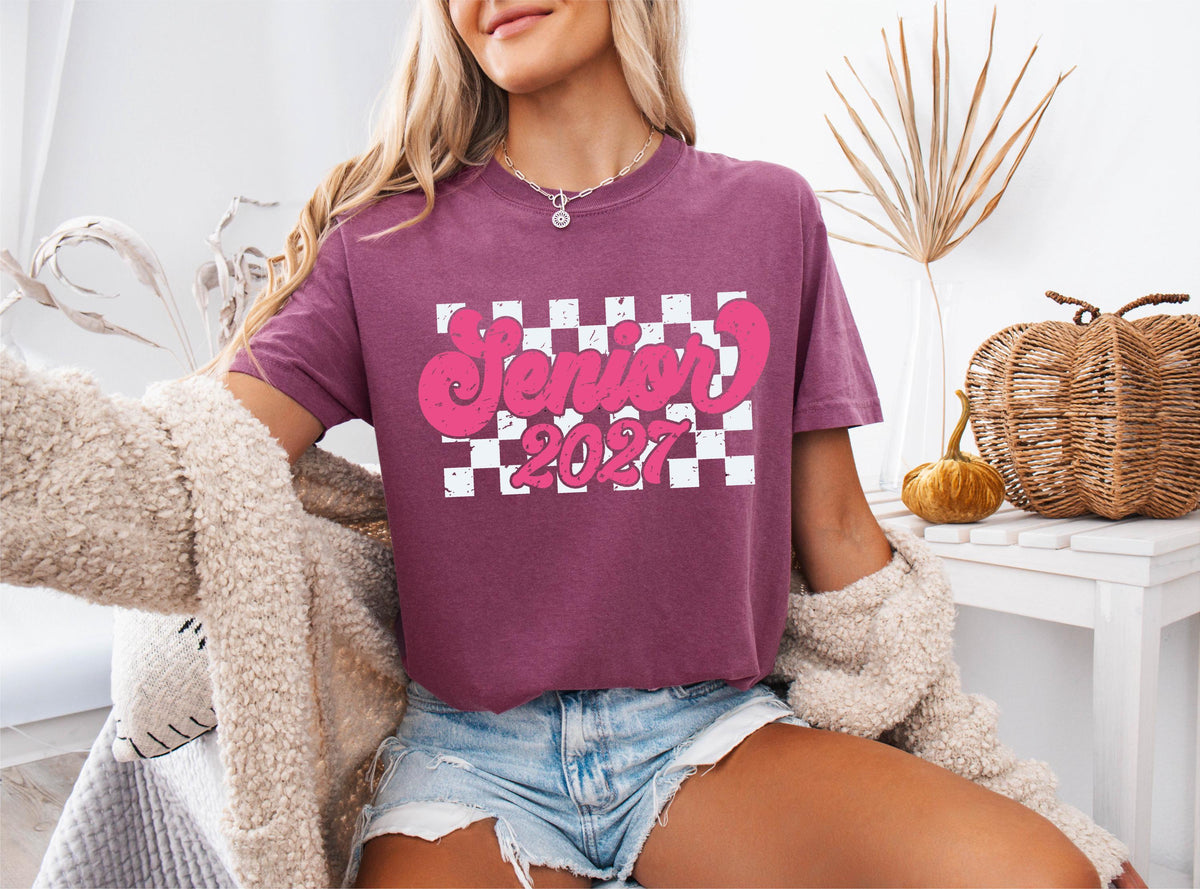 Comfort Colors® Senior 2027 Shirt, Retro Class of 2027 Tees, High School Senior Gift, Back To School T-shirts