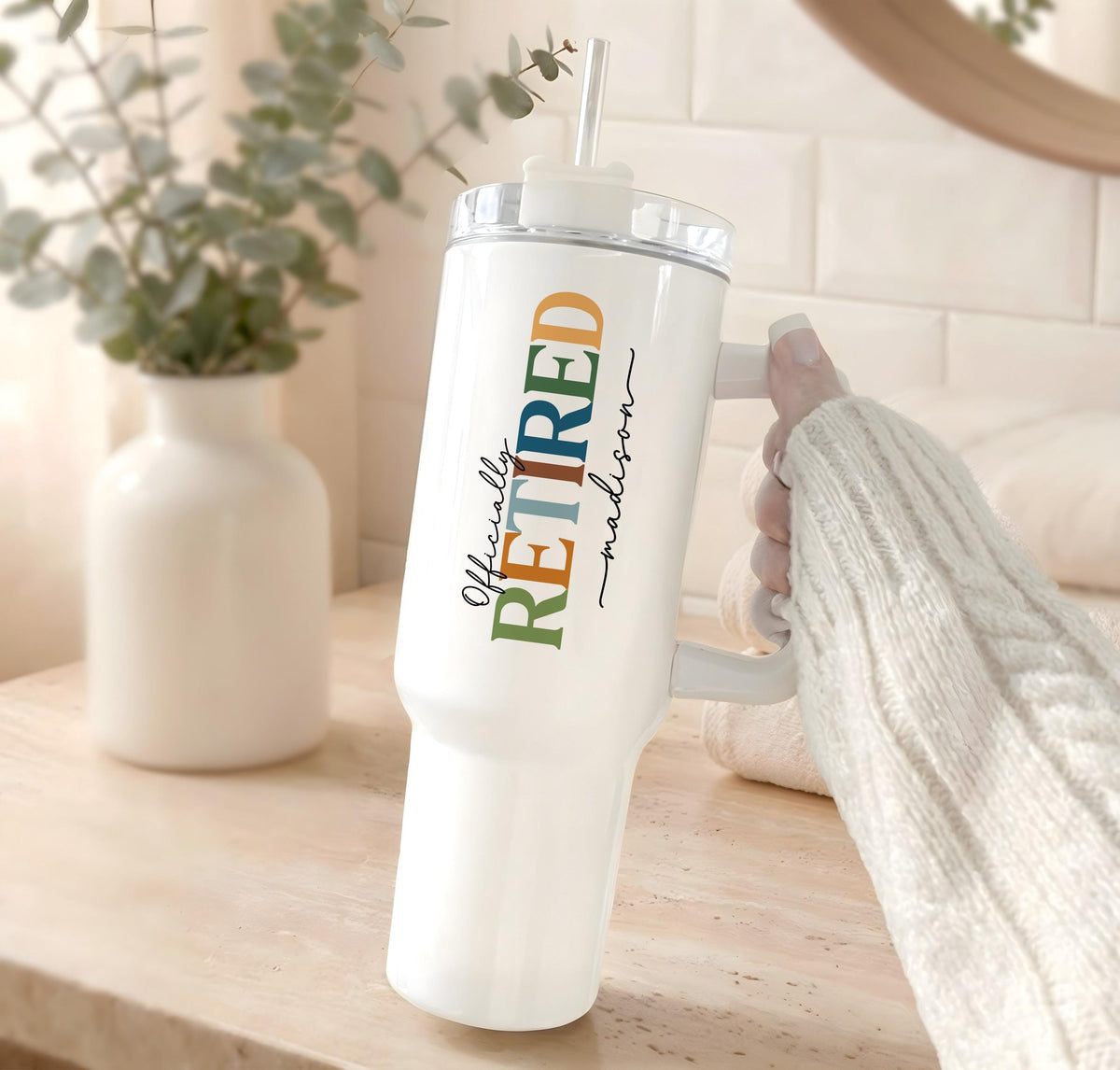 Funny Retirement Gift Tumbler, Personalized Retired Coworker Gift
