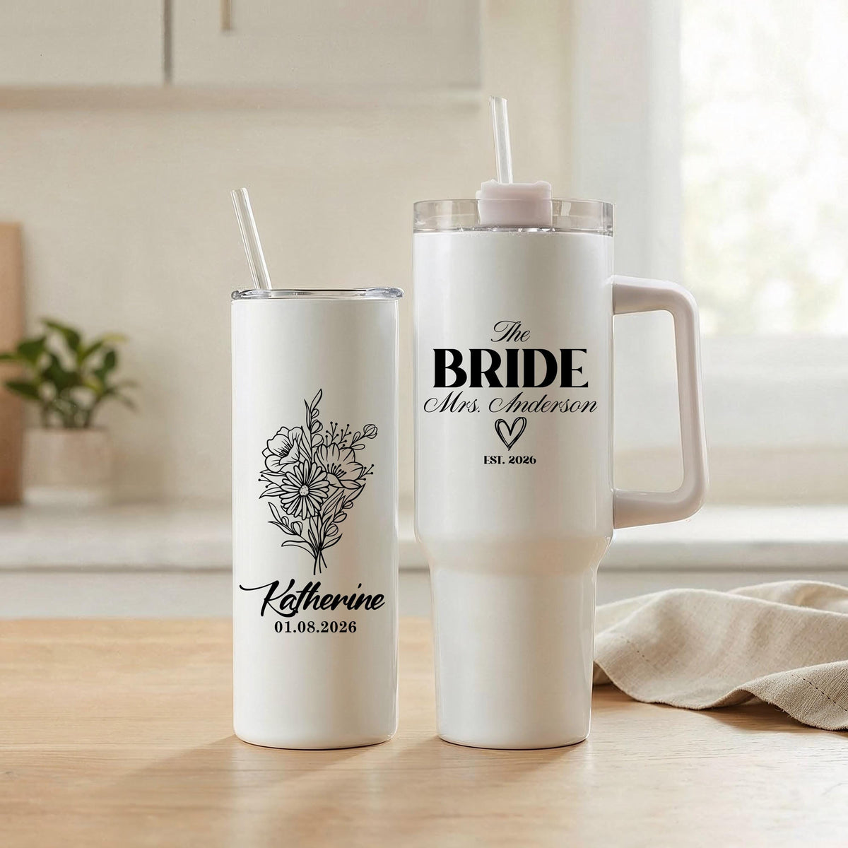 Bride Tumbler, Custom Wedding Drinkware, Future Mrs Personalized Cup, Bridesmaids Gift