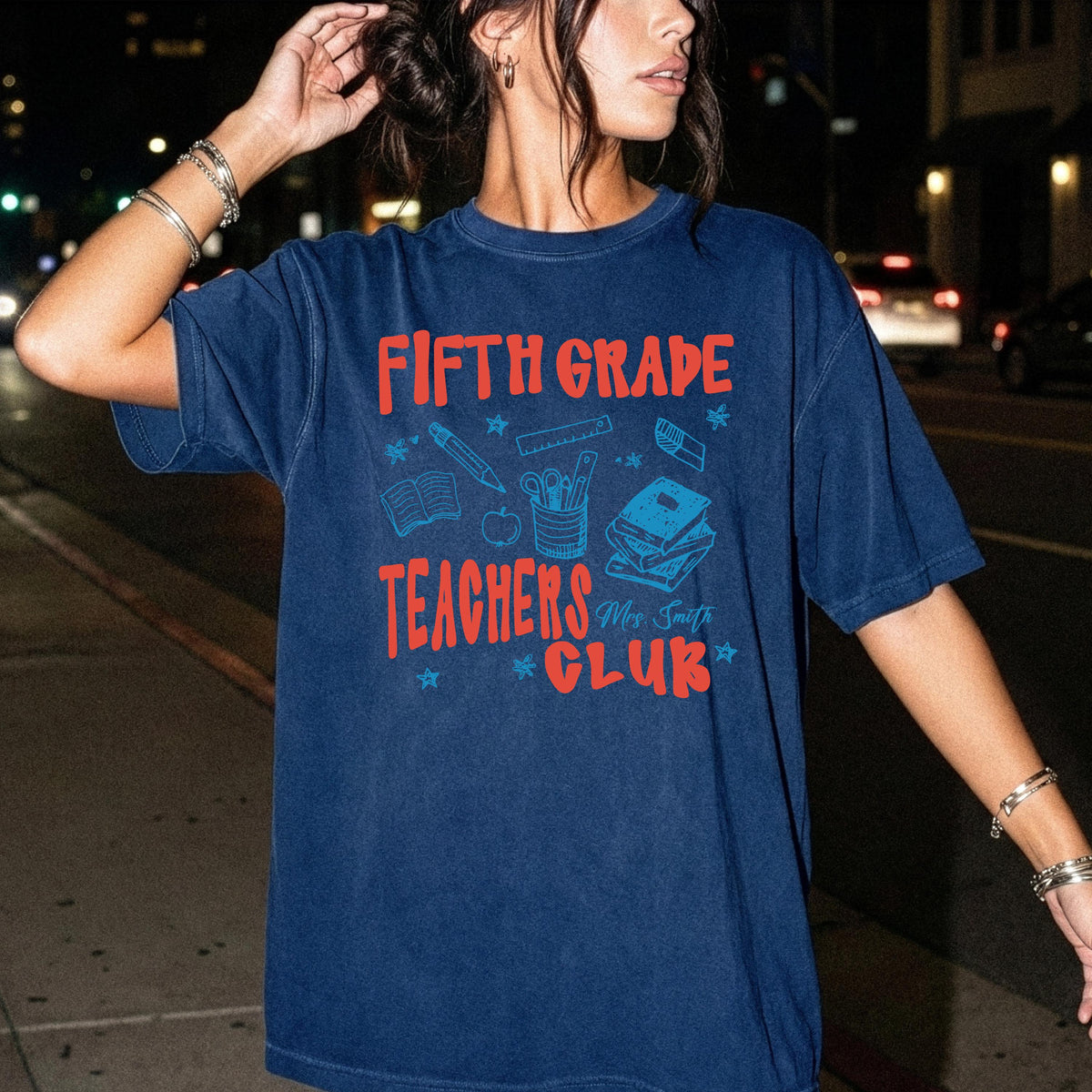 Comfort Colors® Fifth Grade Teacher Shirt, Personalized Teacher Tshirt