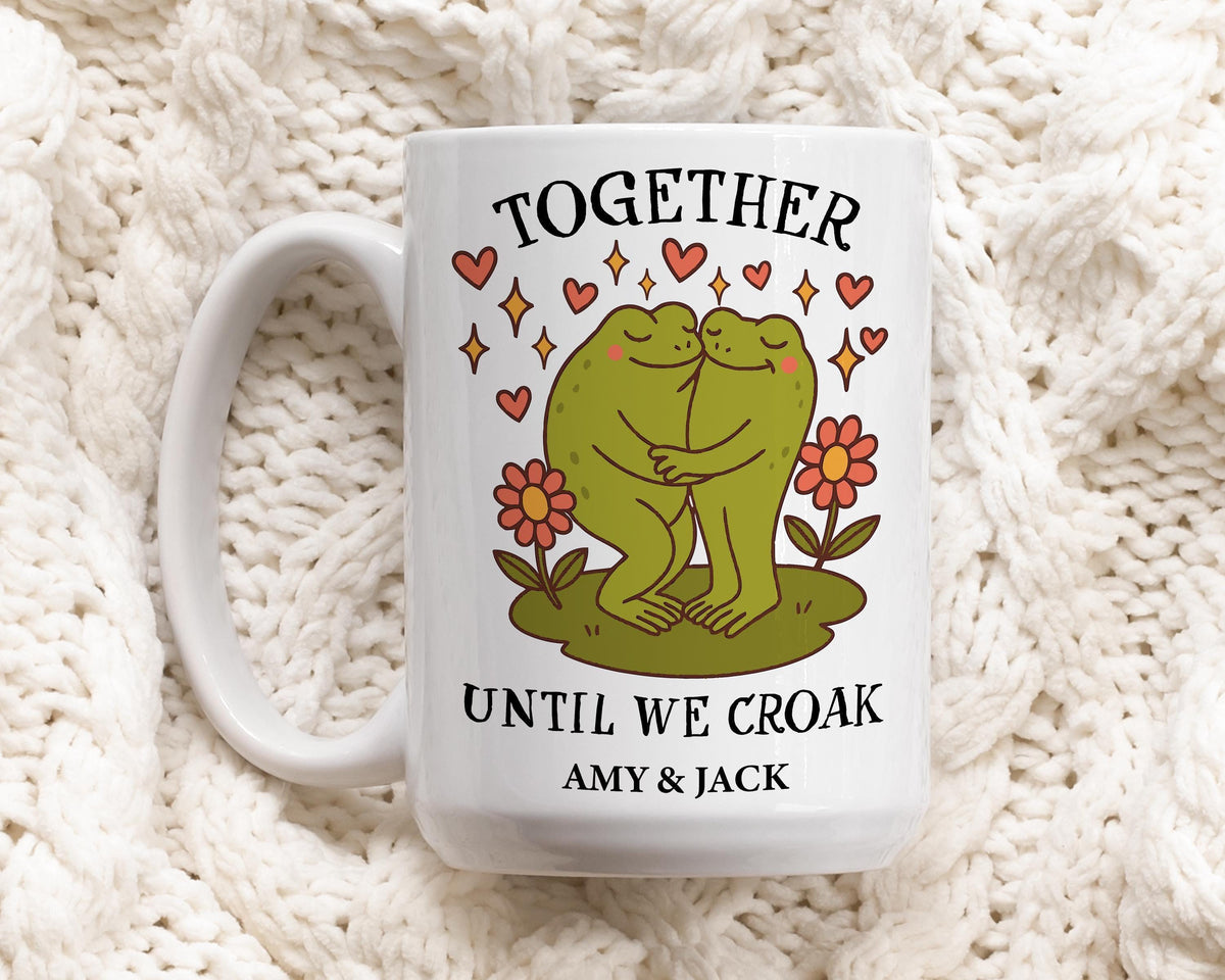 Together Until We Crock Mug, Funny Frog Couple Coffee Cup