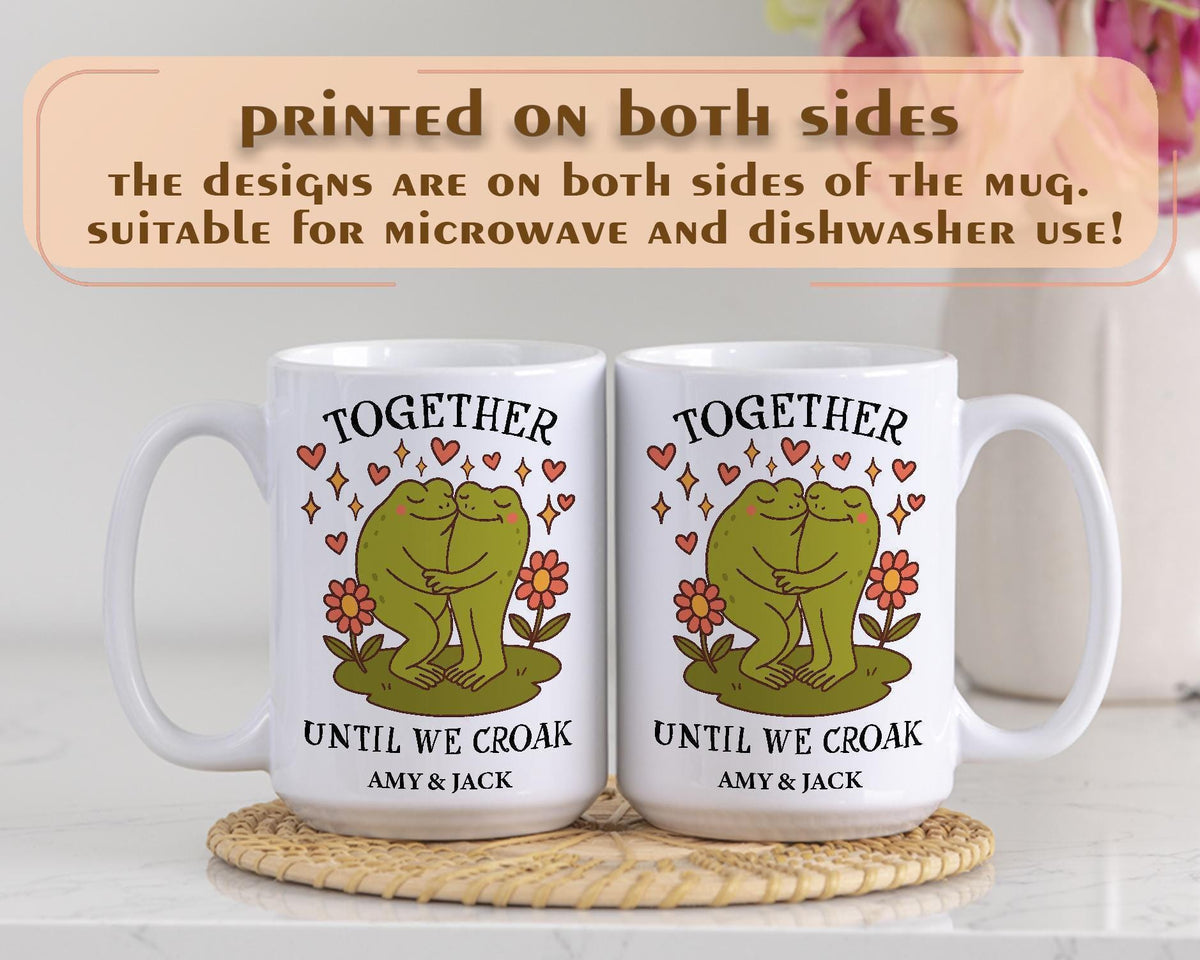 Together Until We Crock Mug, Funny Frog Couple Coffee Cup